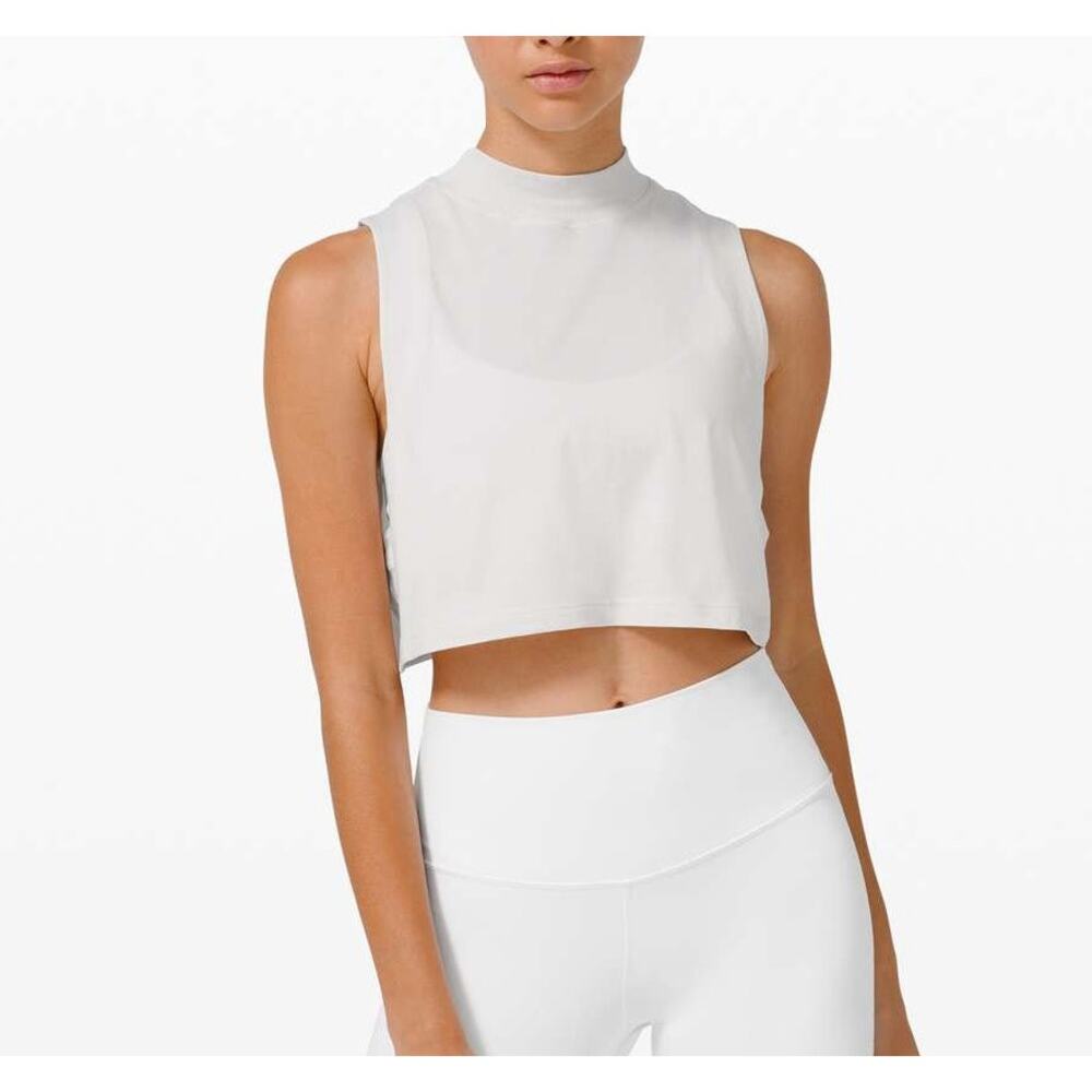 Lululemon All Yours Mock Neck Cropped Tank White Small
